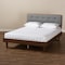 Baxton Studio Natalia Dark Grey Upholstered and Walnut Wood Full Size Platform Bed 167-9410-9437 - alternate 7